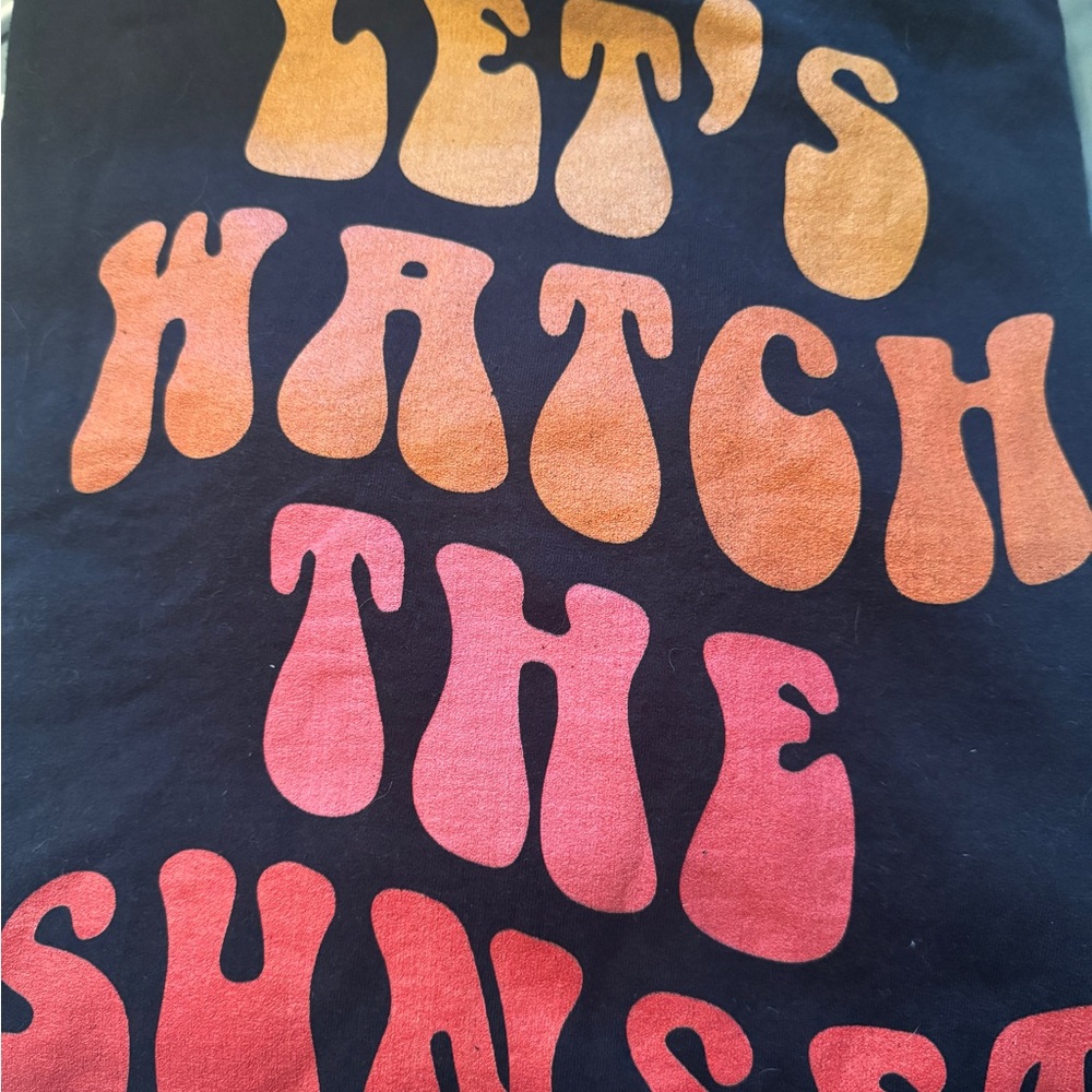 Black T-Shirt with Colorful Text